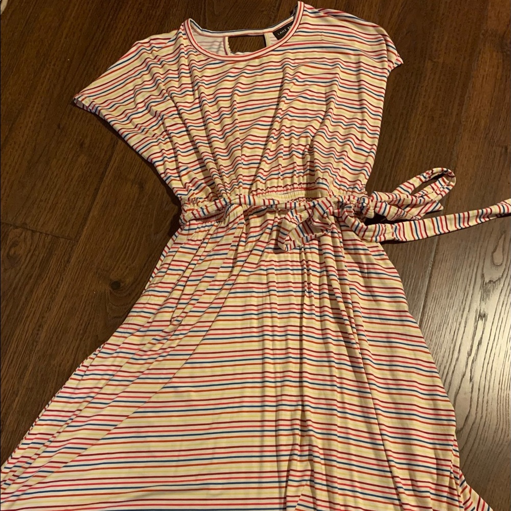 Lane Bryant dress. White with stripes & cut out back design. Size 14